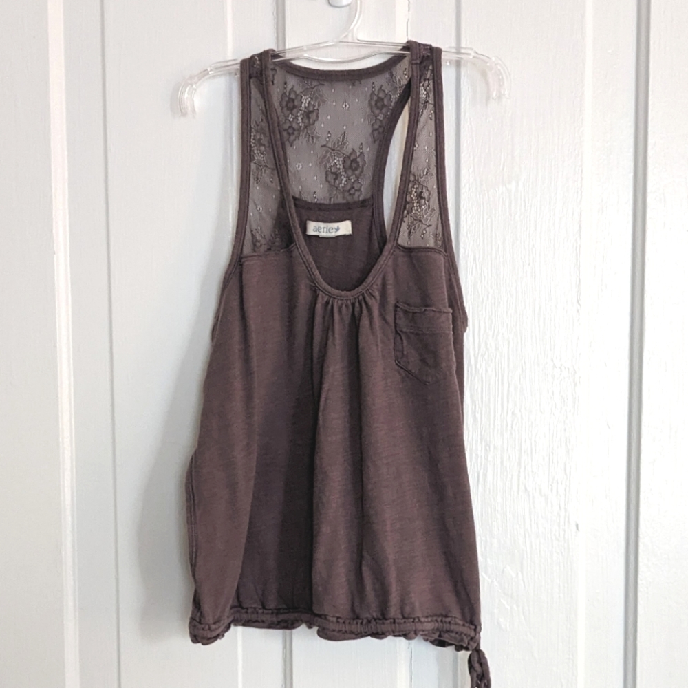 Y2K Aerie Lace Racerback Tank